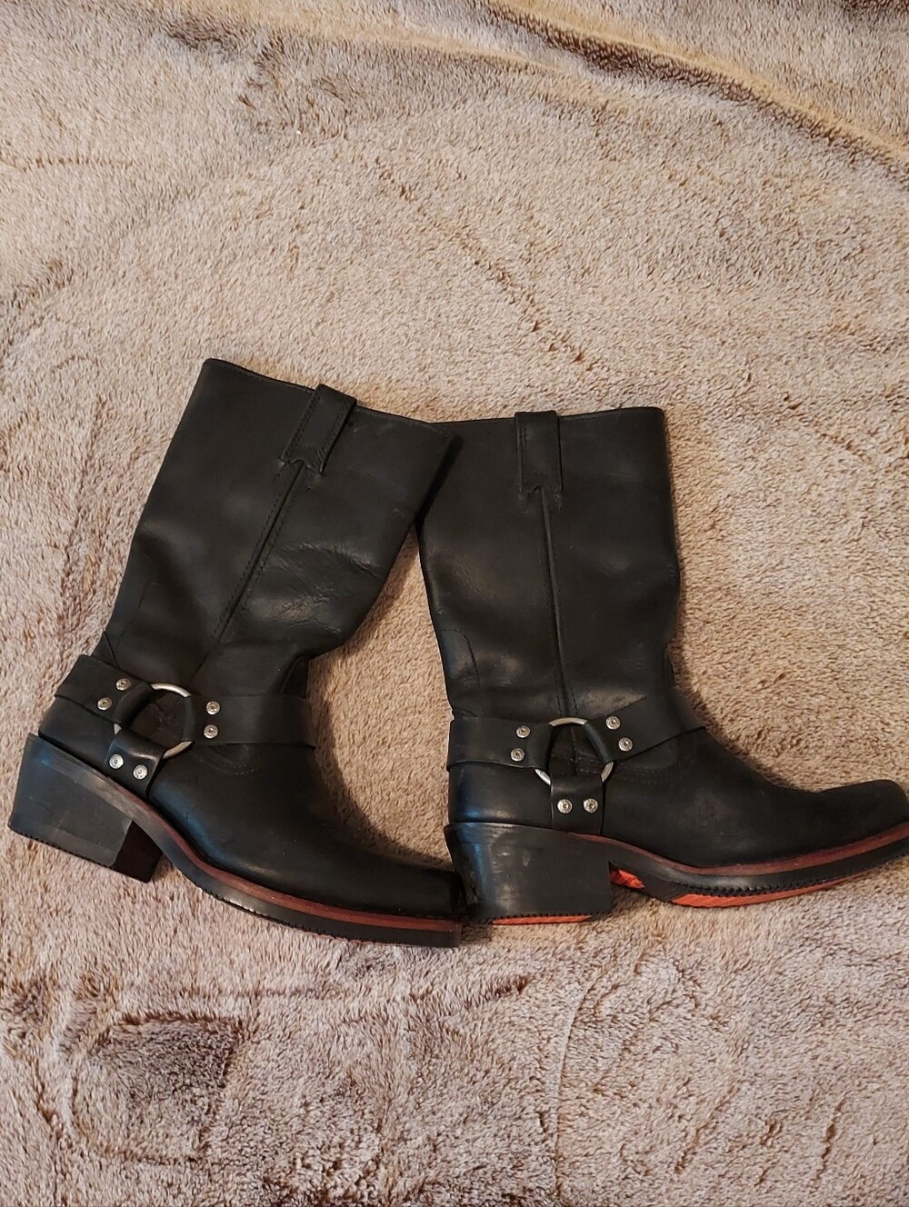 Harley Davidson Motorcycle Black Leather Harness Boots in Women's US 8 / EUR 39 - Picture 3 of 7